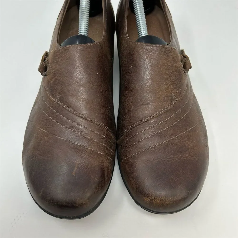 Dansko Franny Women's Brown Leather Loafers Size 40 (US 9.5-10) Casual Shoes